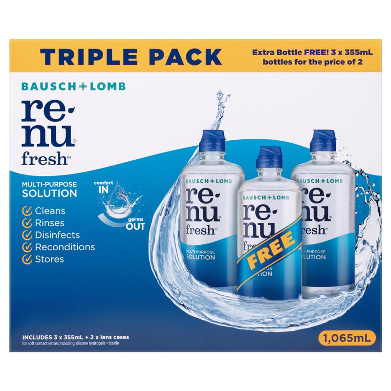 Load image into Gallery viewer, Bausch &amp; Lomb Renu Fresh 3 For 2 355ml
