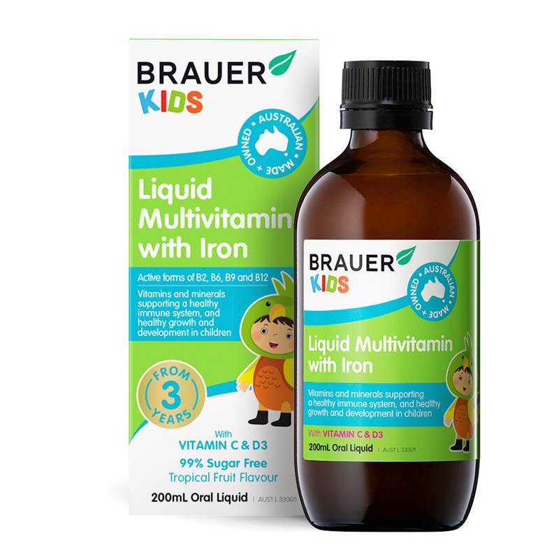 Load image into Gallery viewer, Brauer Kids Liquid Multivitamin with Iron 200ml
