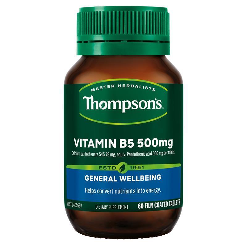Load image into Gallery viewer, Thompson's B5 Pantothenic Acid 500mg 60 Tablets
