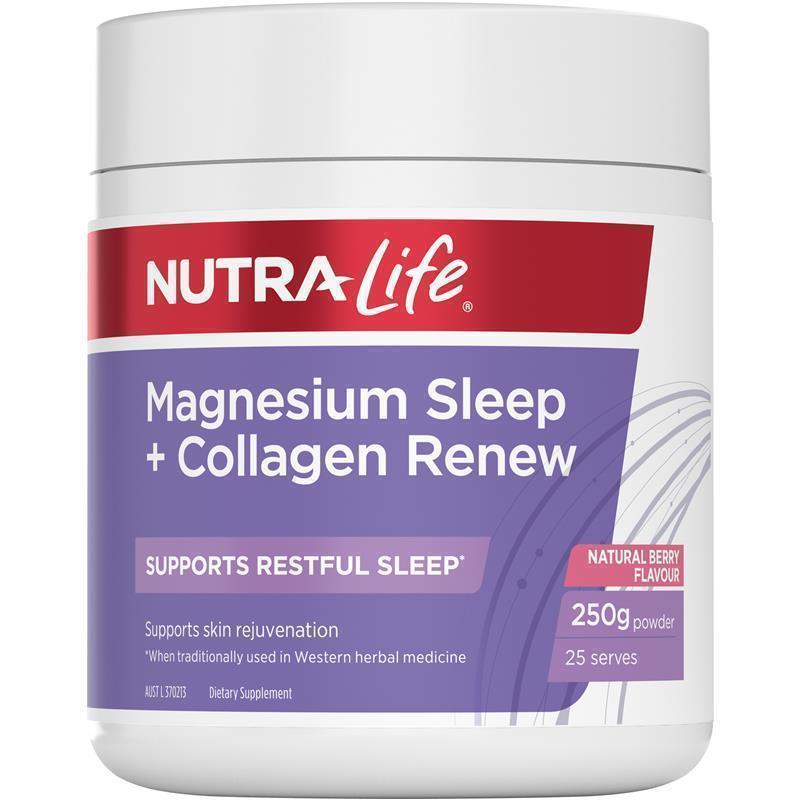 Load image into Gallery viewer, Nutra-Life Magnesium Sleep + Collagen Renew Berry Flavoured Powder 250g
