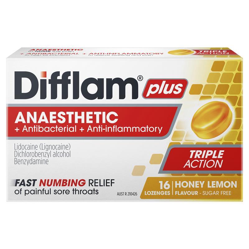 Load image into Gallery viewer, Difflam Plus Anaesthetic Sugar Free Honey And Lemon 16 Lozenges
