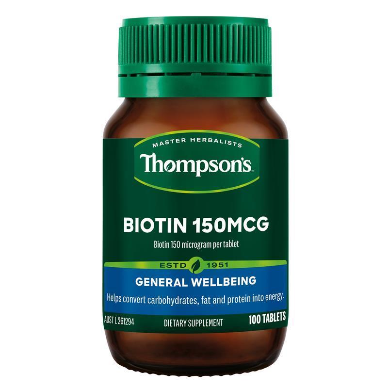 Load image into Gallery viewer, Thompson's Biotin 150mcg 100 Tablets
