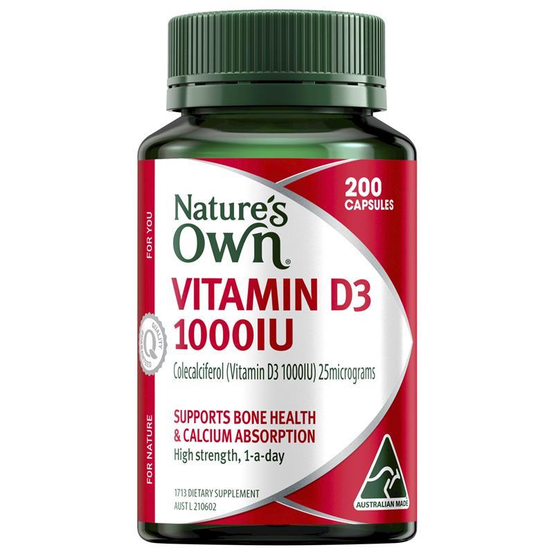 Load image into Gallery viewer, Nature's Own Vitamin D3 1000iu 200 Capsules
