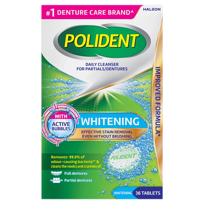 Load image into Gallery viewer, Polident Denture Cleanser Whitening Tablets 36
