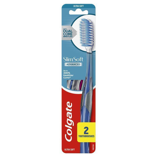 Colgate Toothbrush Slim Soft Advanced Ultra Soft 2 Pack