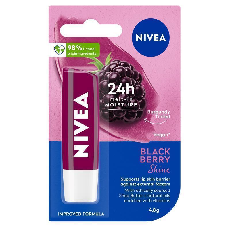 Load image into Gallery viewer, NIVEA Lip Blackberry Shine Lip Balm 4.8g
