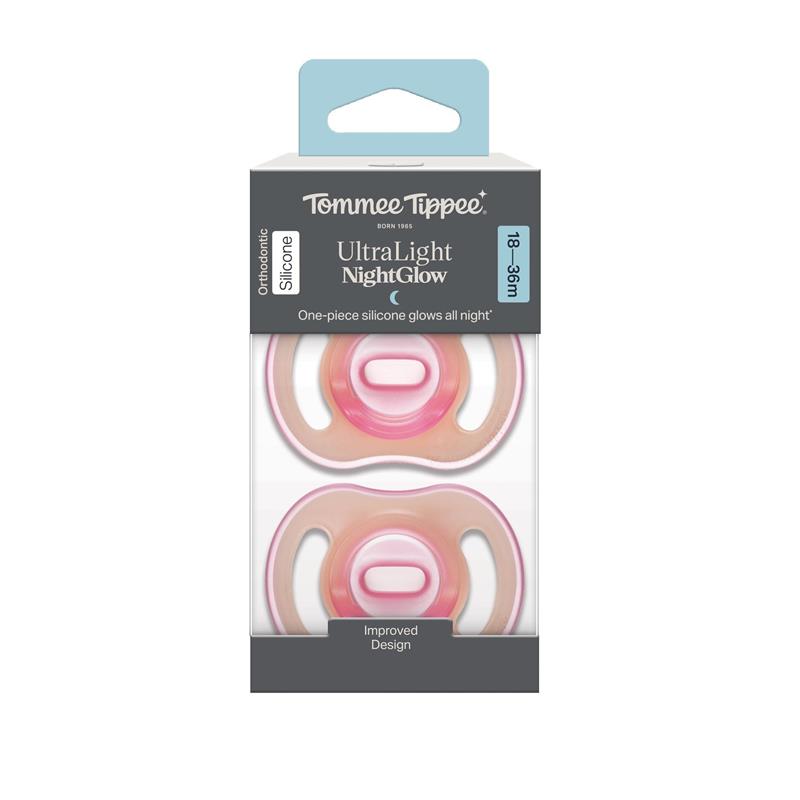 Load image into Gallery viewer, Tommee Tippee Ultralight Soother Night 18-36 Months 2 Pack
