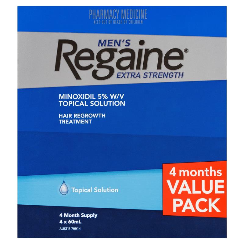 Load image into Gallery viewer, Regaine Mens 5% Minoxidil Solution Hair Regrowth Treatment 4 x 60ml
