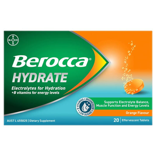 Berocca Hydrate Orange 20 Effervescent Tablets