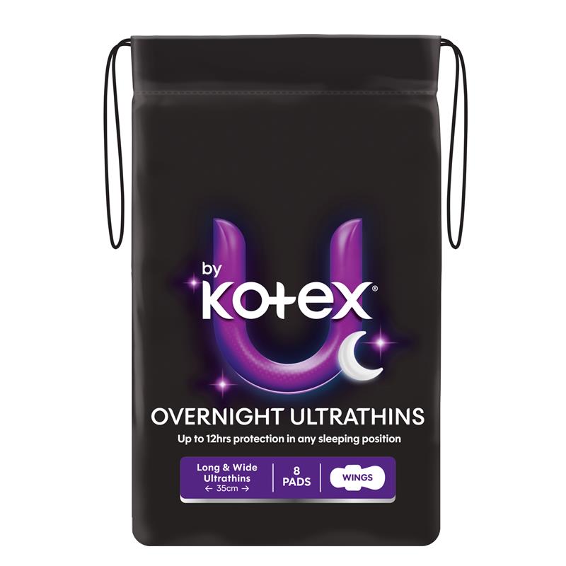 Load image into Gallery viewer, U by Kotex Ultra Thin Overnight Long Wing 8 Pack
