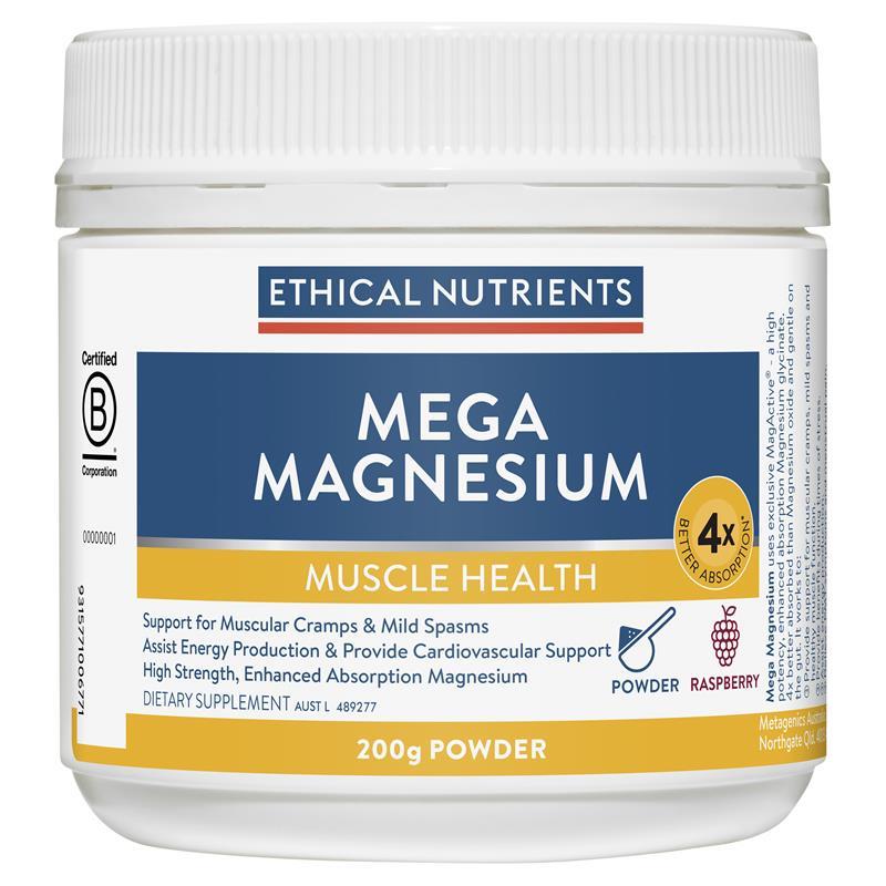 Load image into Gallery viewer, Ethical Nutrients Mega Magnesium 200g Powder Raspberry
