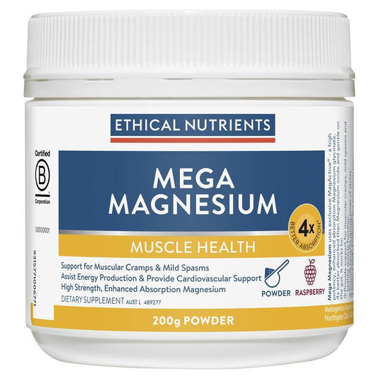Ethical Nutrients Mega Magnesium 200g Powder Raspberry