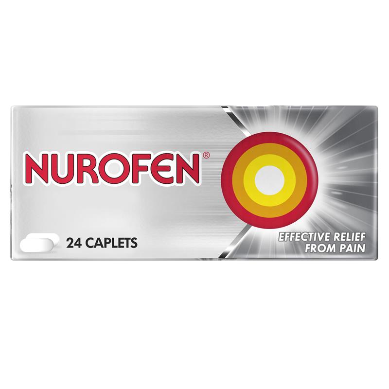 Load image into Gallery viewer, Nurofen Ibuprofen Caplets Pain Relief 200mg 24 Pack
