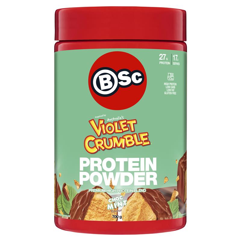 Load image into Gallery viewer, BSc x Violet Crumble Protein Powder Choc Mint 700g
