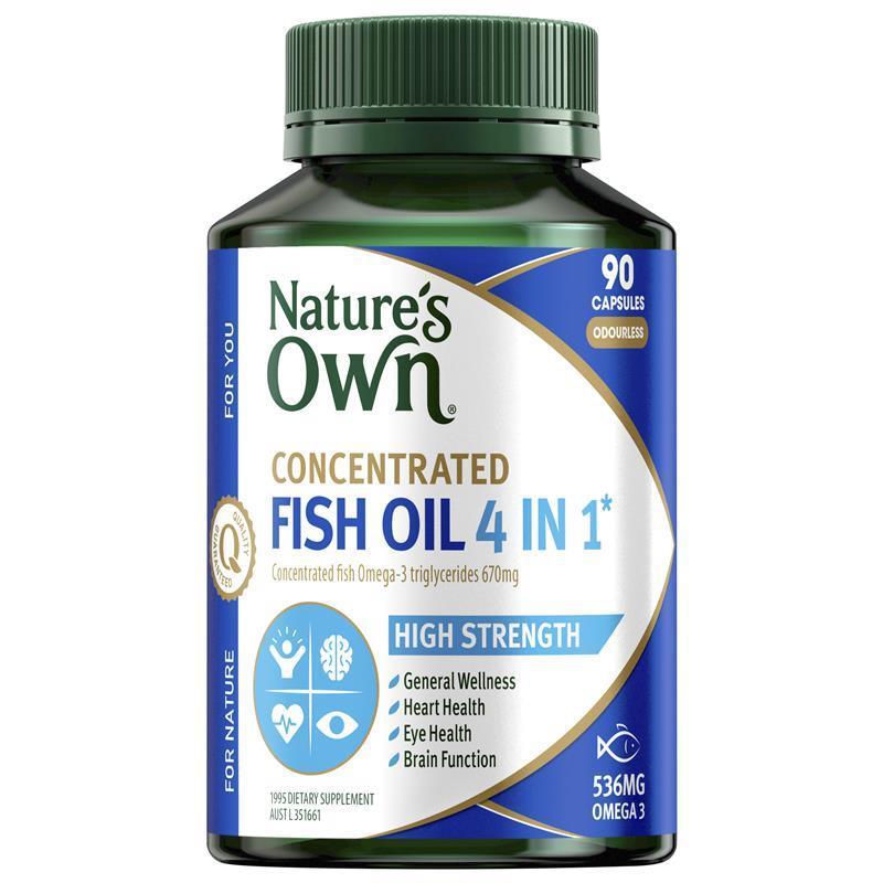 Load image into Gallery viewer, Nature's Own 4 In 1 Concentrated Fish Oil 90 Capsules

