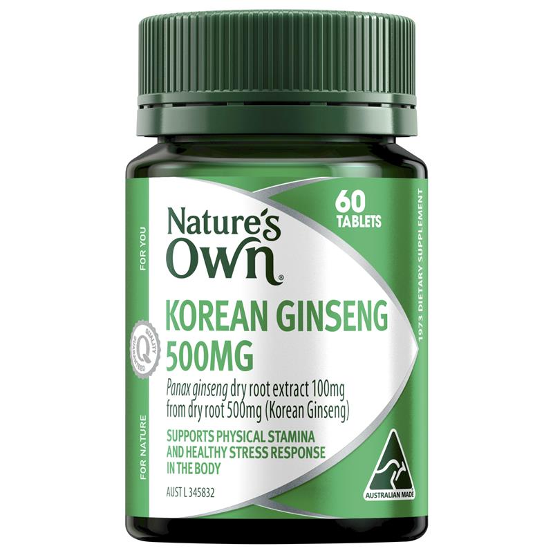 Load image into Gallery viewer, Nature's Own Korean Ginseng 500mg 60 Tablets
