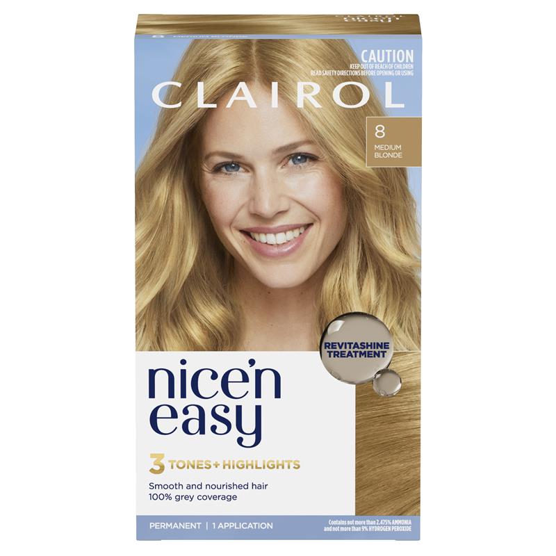Load image into Gallery viewer, Clairol Nice N Easy 8 Natural Medium Blonde Permanent Hair Colour
