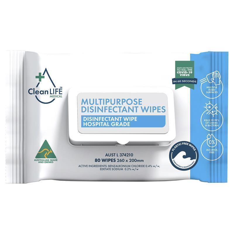 Load image into Gallery viewer, CleanLIFE Multipurpose Disinfectant Wipes Hospital Grade
