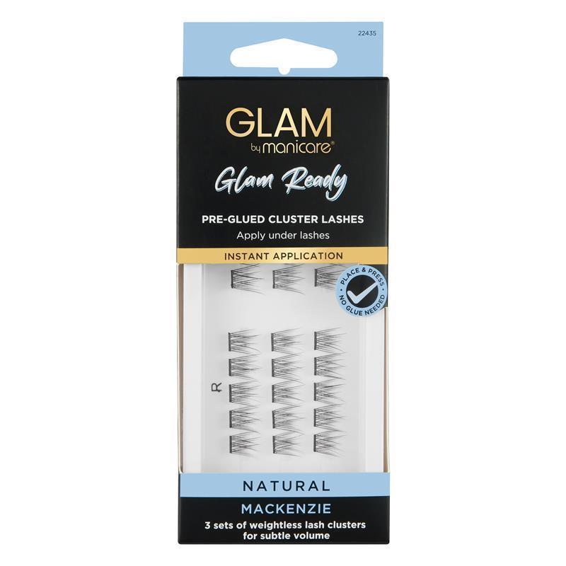 Load image into Gallery viewer, Glam By Manicare Glam Ready Pre-Glued Mackenzie Cluster Lashes Natural
