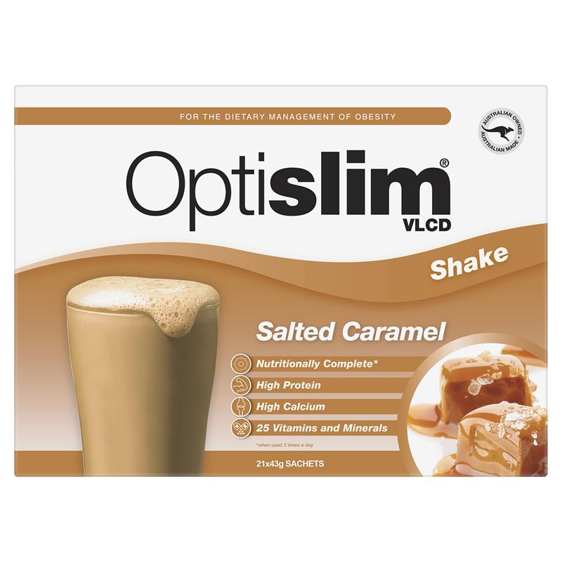 Load image into Gallery viewer, Optislim VLCD Meal Replacement Shake Salted Caramel 21x43g Sachets
