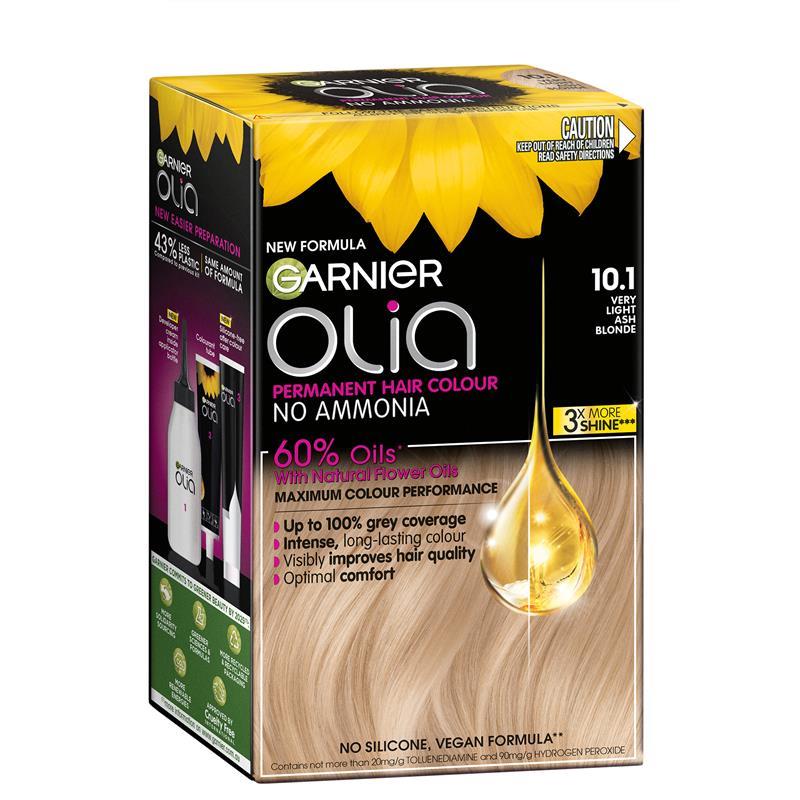 Load image into Gallery viewer, Garnier Olia 10.1 Light Ash Blonde Permanent Hair Colour No Ammonia 60% Oils
