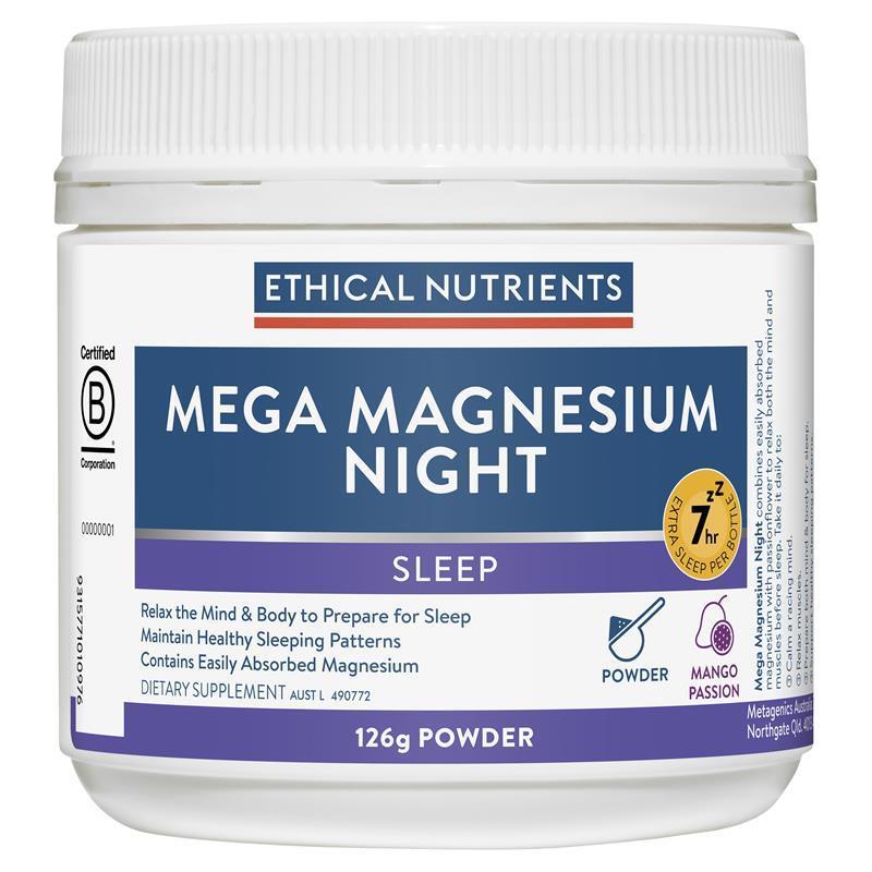 Load image into Gallery viewer, Ethical Nutrients Mega Magnesium Night 126g Powder
