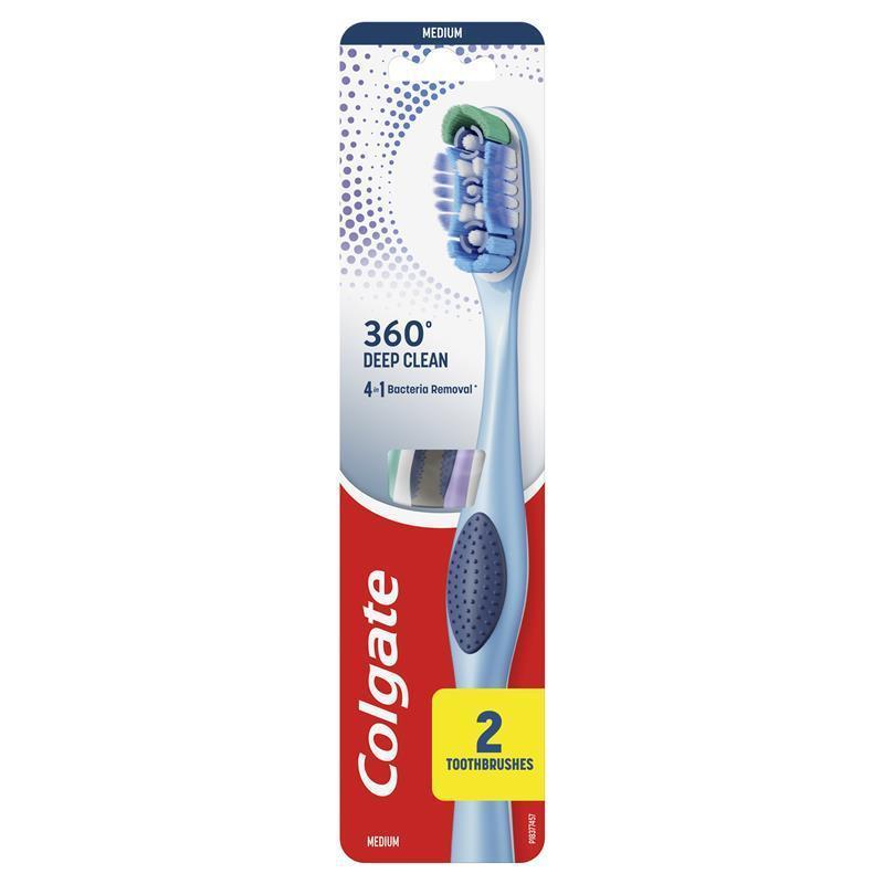 Load image into Gallery viewer, Colgate Toothbrush 360 Deep Clean Medium 2 Pack
