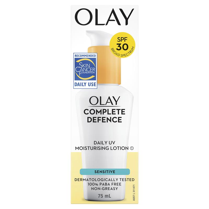 Load image into Gallery viewer, Olay Complete Defence Daily UV Moisturising Lotion Sensitive SPF 30 75mL

