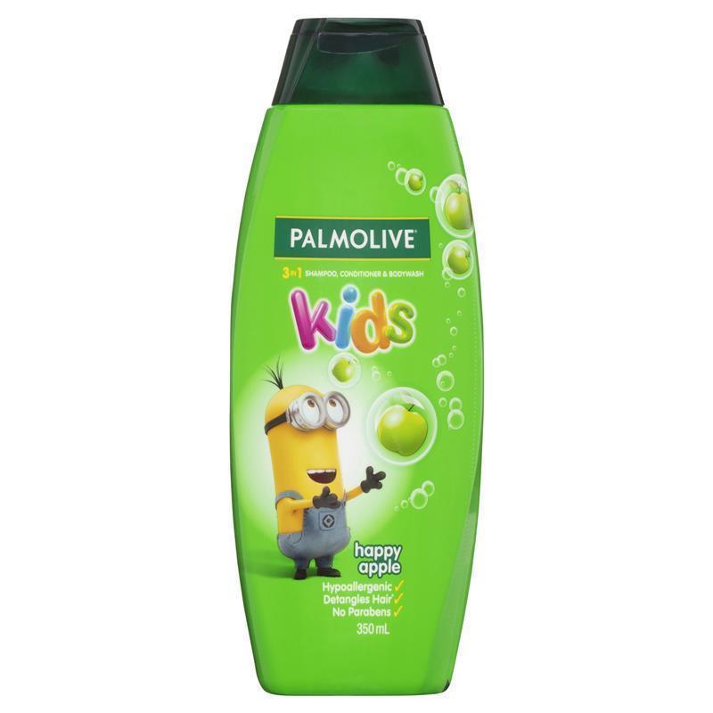 Load image into Gallery viewer, Palmolive Kids 3 in 1 Hypoallergenic Shampoo, Conditioner &amp; Bodywash Happy Apple 350mL
