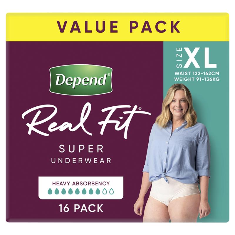 Load image into Gallery viewer, Depend Women Real Fit Underwear Super Extra Large 16 Bulk Pack
