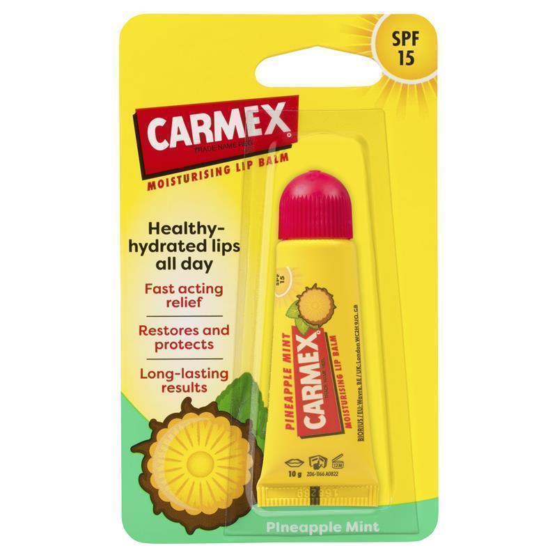 Load image into Gallery viewer, Carmex Lip Balm Pineapple Mint Squeeze Tube
