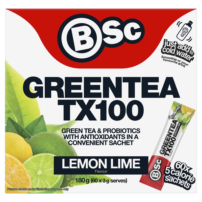 Load image into Gallery viewer, BSc Green Tea TX100 Lemon Lime 60 x 3g Serve NEW
