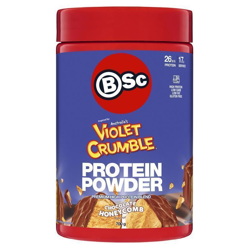 Load image into Gallery viewer, BSc x Violet Crumble Protein Powder Chocolate Honeycomb 700g
