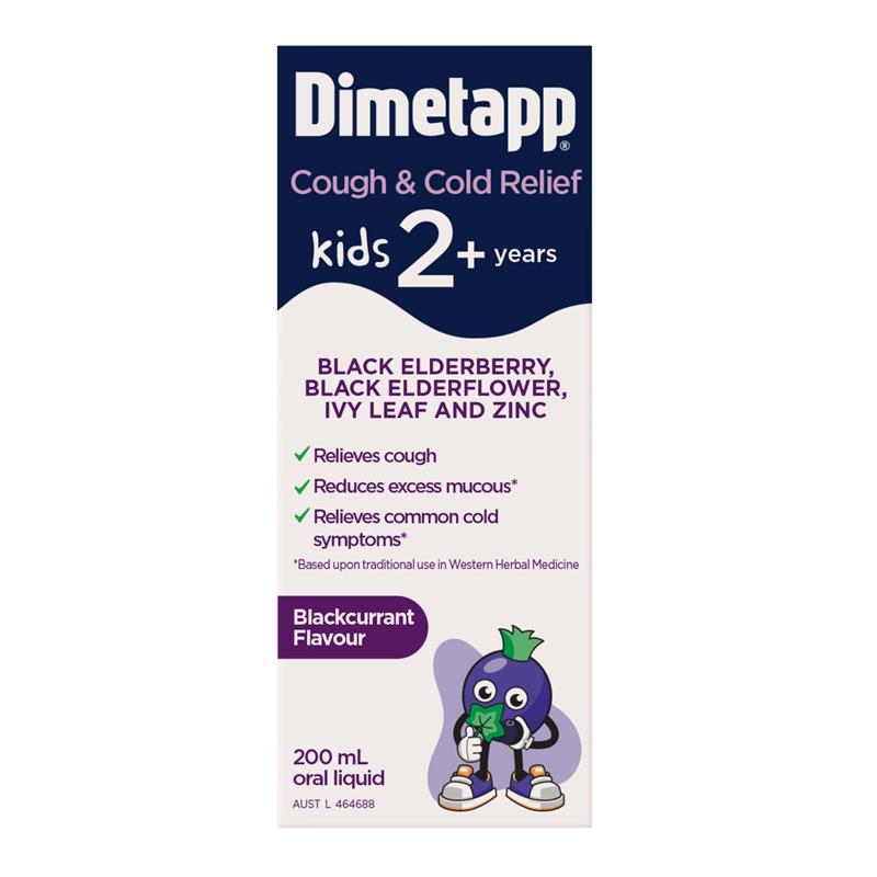 Load image into Gallery viewer, Dimetapp Kids Cough &amp; Cold Relief Black Elderberry &amp; Ivy Leaf 200ml
