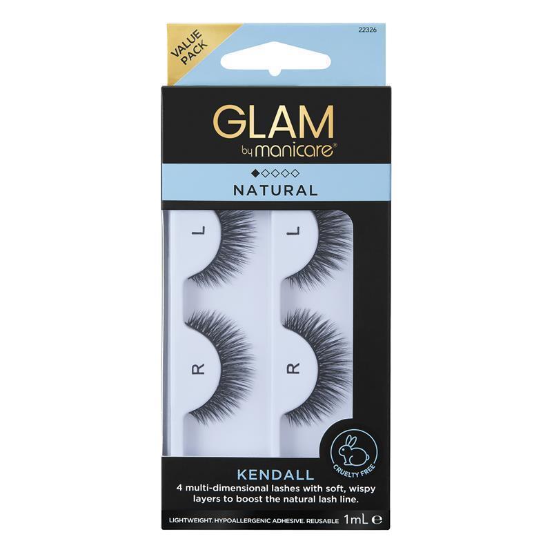 Load image into Gallery viewer, Glam By Manicare Kendall Lashes 2 Pack Natural
