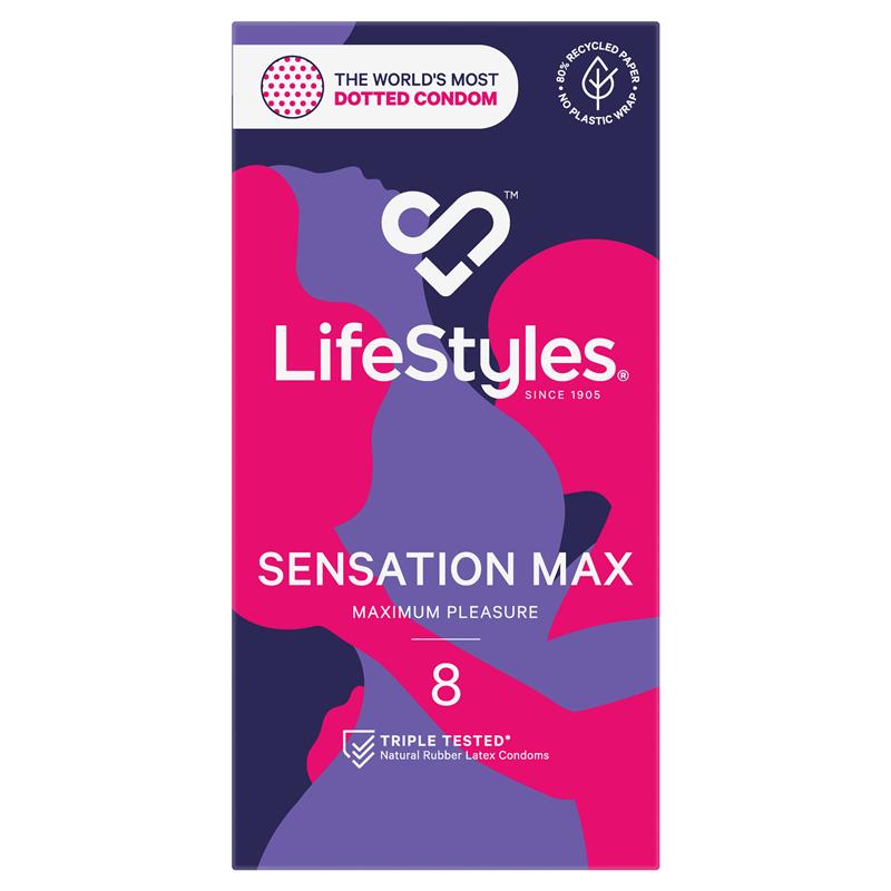 Load image into Gallery viewer, LifeStyles® Sensation Max Condoms 8 Pack
