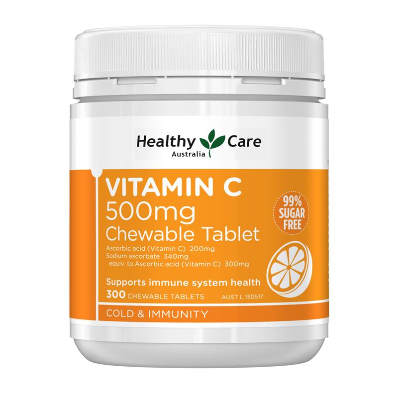 Load image into Gallery viewer, Healthy Care Vitamin C 500mg 300 Chewable Tablets
