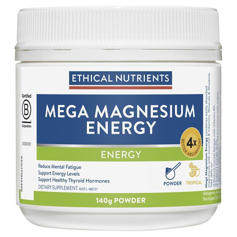 Load image into Gallery viewer, Ethical Nutrients Mega Magnesium Energy 140g Powder
