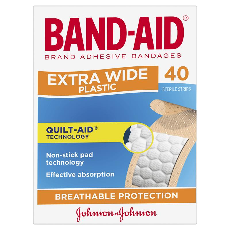 Load image into Gallery viewer, Band-Aid Extra Wide Plastic Strips 40 Pack
