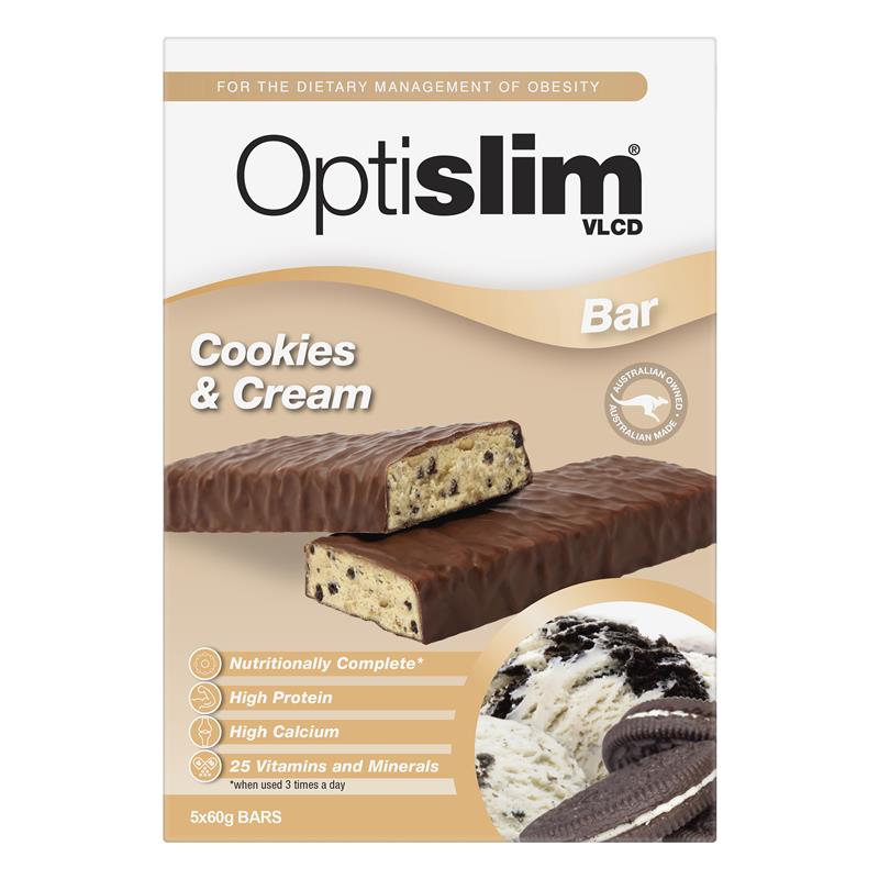 Load image into Gallery viewer, Optislim VLCD Bar Cookies and Cream Bars 5 Pack

