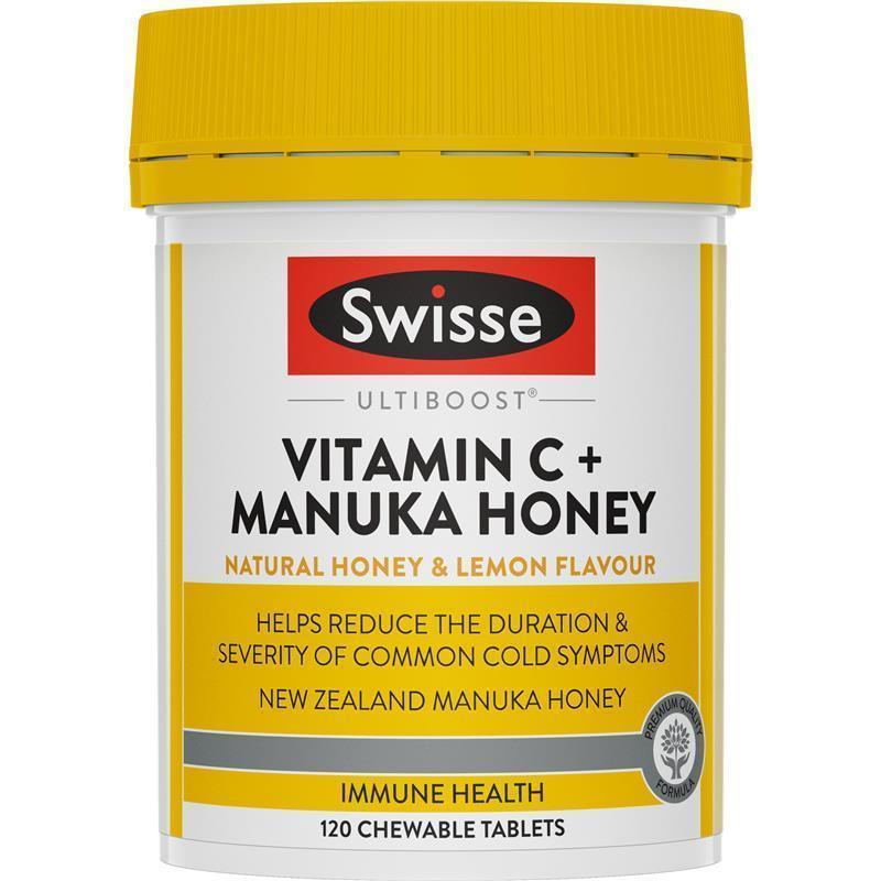Load image into Gallery viewer, Swisse Vitamin C + Manuka Honey 120 Tablets
