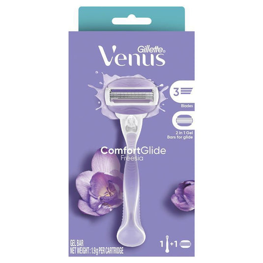 Gillette Venus ComfortGlide Fressia Razor Handle + 2 Blades