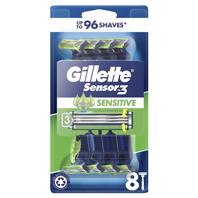 Load image into Gallery viewer, Gillette Sensor 3 Sensitive Disposables 8pk
