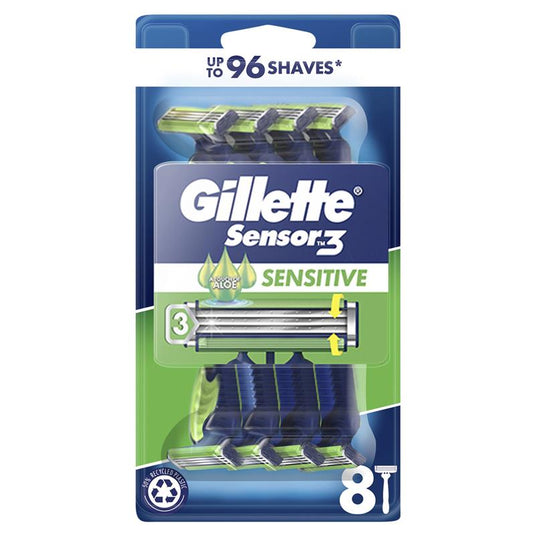 Gillette Sensor 3 Sensitive Disposables 8pk