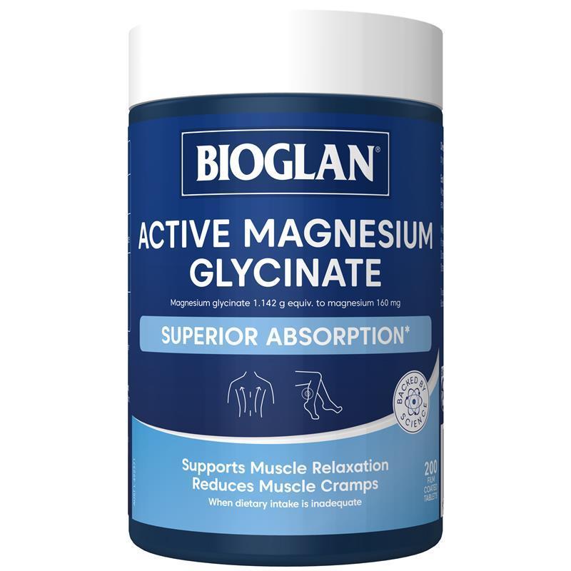 Load image into Gallery viewer, Bioglan Active Magnesium Glycinate 200 Tablets
