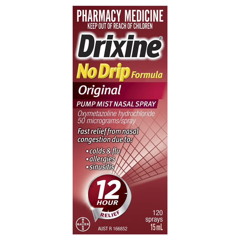 Load image into Gallery viewer, Drixine 12 Hour Relief No Drip Original Nasal Spray 15ml
