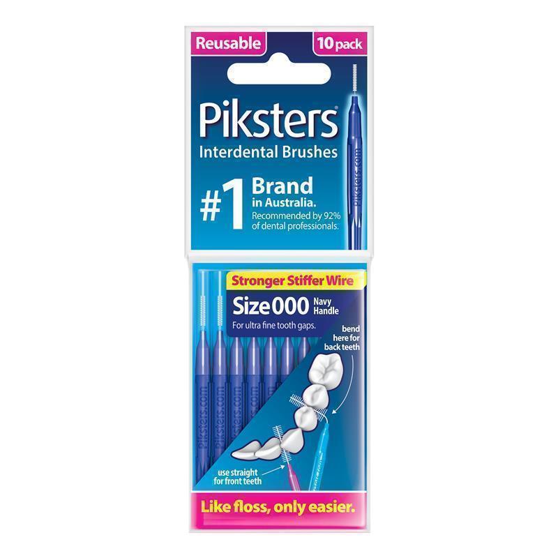 Load image into Gallery viewer, Piksters Interdental Brushes Size 000 Navy Blue 10 Pack

