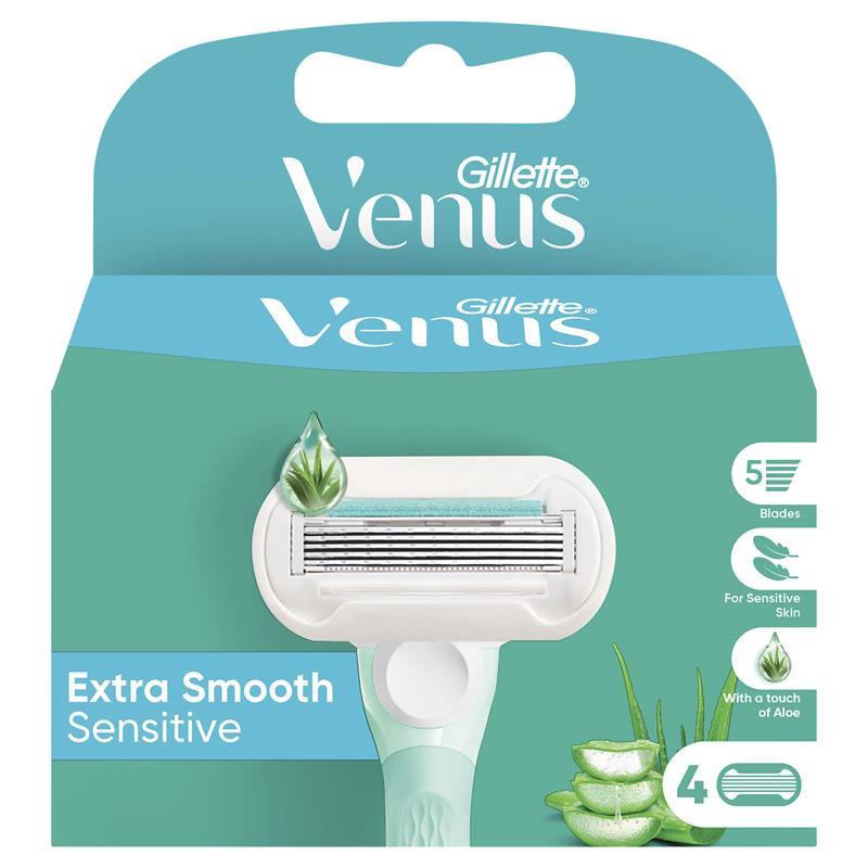 Load image into Gallery viewer, Gillette Venus Extra Smooth Sensitive Blades 4 Pack Refill
