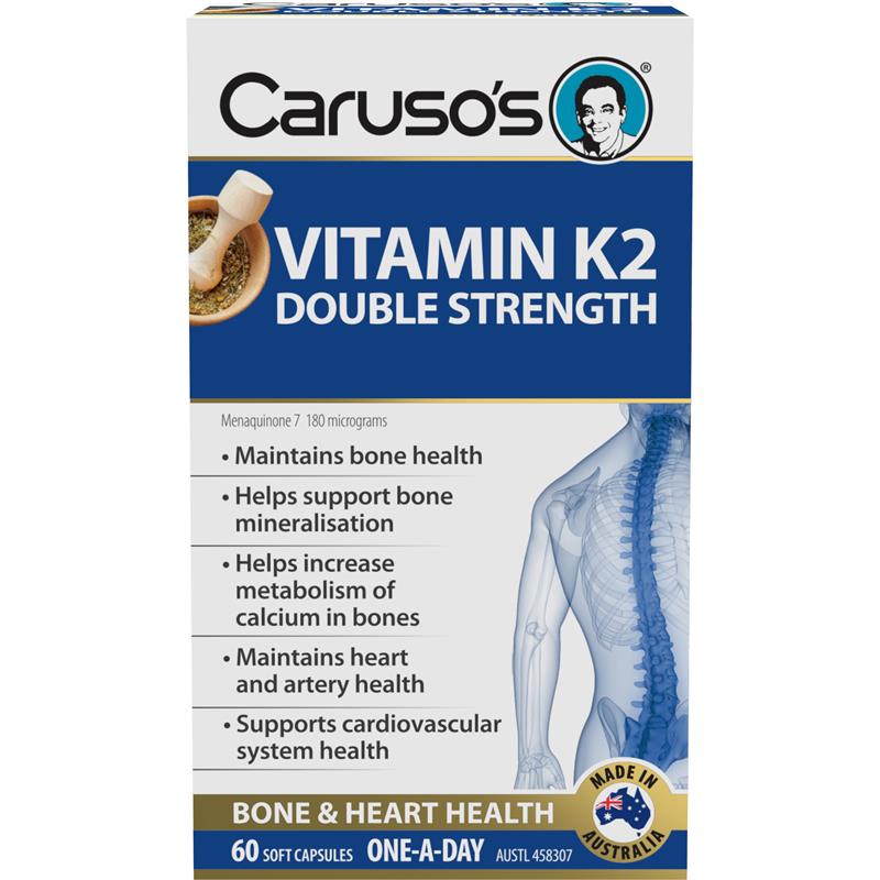 Load image into Gallery viewer, Carusos Vitamin K2 Double Strength 60 Capsules
