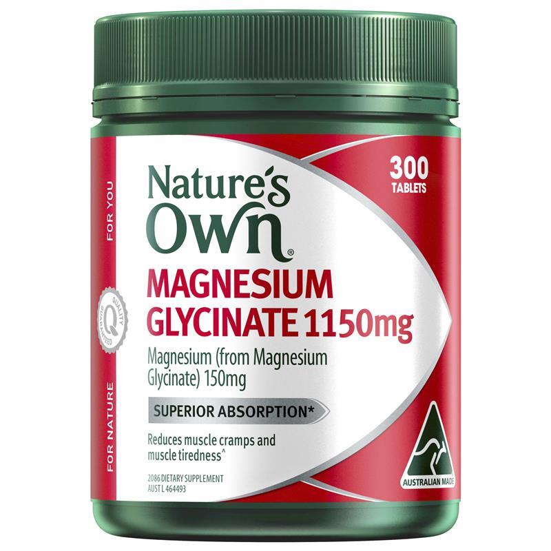 Load image into Gallery viewer, Nature's Own Magnesium Glycinate 1100mg 300 Tablets
